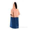 China Beach Changing Hooded Towelling Dry Robe Poncho Towel Supplier